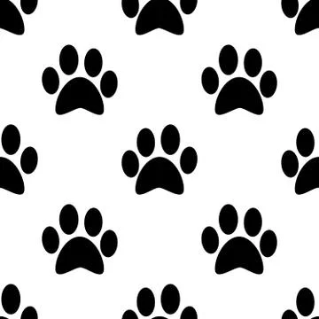 Seamless pattern with dog  paw, background Stock Illustration