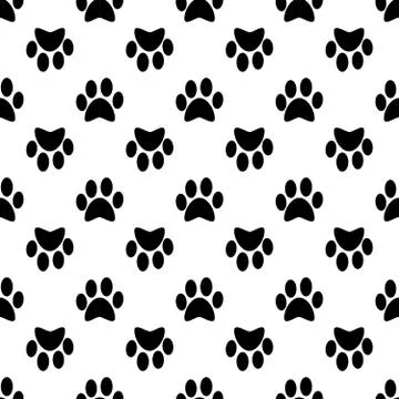 Seamless pattern with dog  paw, background Stock Illustration