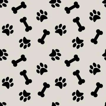 Seamless pattern with dog  paw, background Illustrazione stock