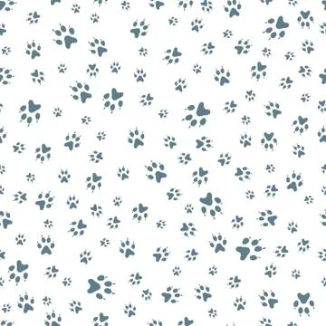 Seamless pattern Dog paw tracks Animal background 스톡 일러스트