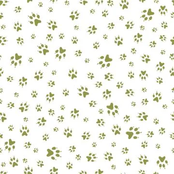 Seamless pattern Dog paw tracks Animal background 스톡 일러스트