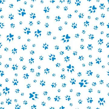 Seamless pattern Dog paw tracks Animal background 스톡 일러스트