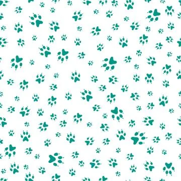Seamless pattern Dog paw tracks Animal background Illustrazione stock