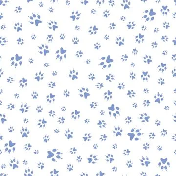 Seamless pattern Dog paw tracks Animal background Illustrazione stock