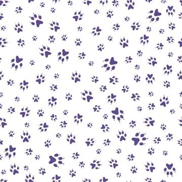 Seamless pattern Dog paw tracks Animal background Illustrazione stock