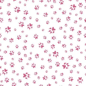 Seamless pattern Dog paw tracks Animal background Illustrazione stock