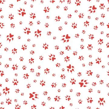 Seamless pattern Dog paw tracks Animal background Illustrazione stock