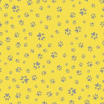 Seamless pattern Dog paw tracks Animal background 스톡 일러스트