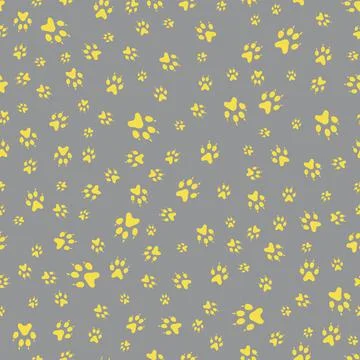 Seamless pattern Dog paw tracks Animal background Illustrazione stock