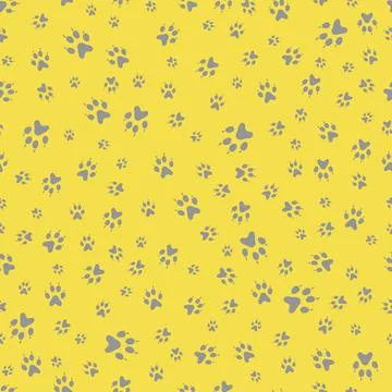 Seamless pattern Dog paw tracks Animal background 스톡 일러스트