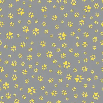 Seamless pattern Dog paw tracks Animal background Illustrazione stock