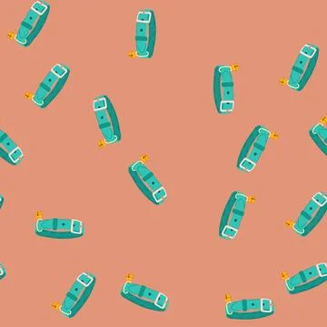 Seamless pattern dog pet collar cartoon vector Stock Illustration