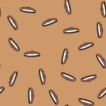 Seamless pattern dog pet collar cartoon vector Stock Illustration