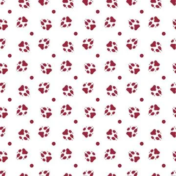 Seamless pattern with dog tracks Animal background Stock Illustration
