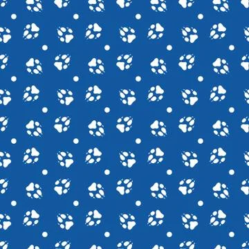 Seamless pattern with dog tracks Animal background Stock Illustration