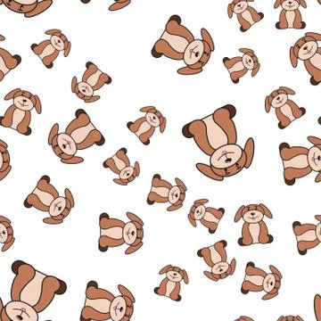 Seamless pattern of dogs in cartoon style. Stock Illustration