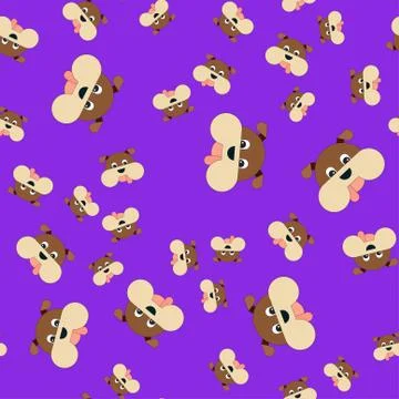 Seamless pattern of dogs head. Stock Illustration