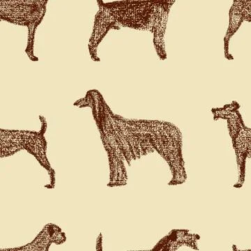 Seamless pattern with dogs Illustrazione stock