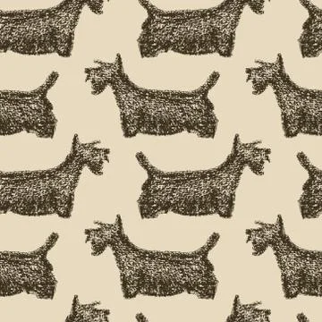 Seamless pattern with dogs Stock Illustration