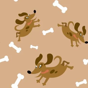 Seamless pattern with dogs Stock Illustration