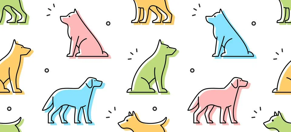 Seamless pattern with Dogs Stock Illustration