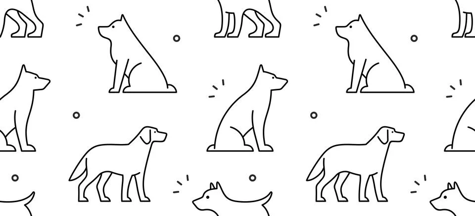 Seamless pattern with Dogs Stock Illustration