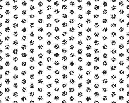 Seamless pattern of dogs paws Stock Illustration