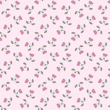 Seamless pattern with dogs. Vector background for kids Illustrazione stock
