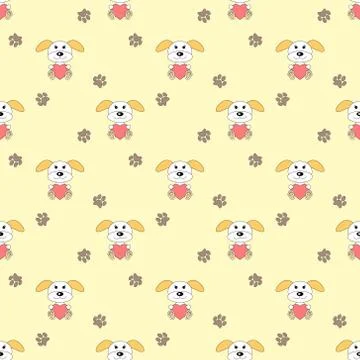 Seamless pattern with dogs. Vector background for kids Stock Illustration