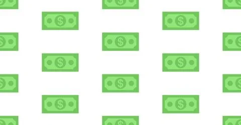 Seamless pattern with Dollar bill Stock Illustration