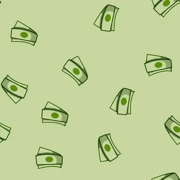 Seamless pattern dollar cash stack cartoon vector Illustrazione stock