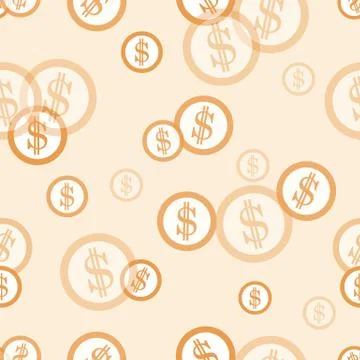 Seamless pattern with dollar coins. Business and finance theme. Stock Illustration