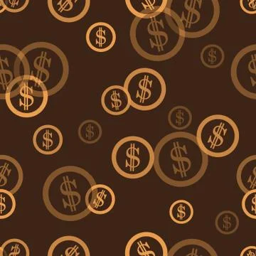 Seamless pattern with dollar coins. Business and finance theme. 스톡 일러스트