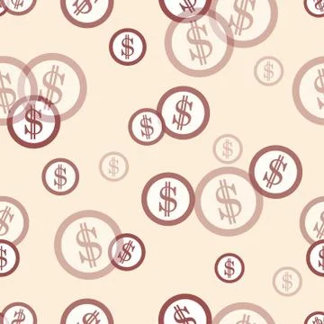 Seamless pattern with dollar coins. Business and finance theme. Illustrazione stock