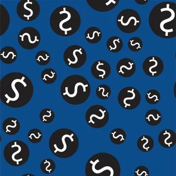 Seamless pattern of dollar coins. Stock Illustration