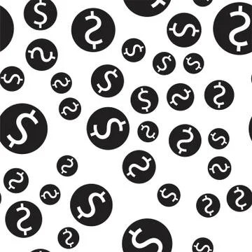 Seamless pattern of dollar coins. Stock Illustration