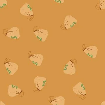 Seamless pattern dollar money bag cartoon vector Illustrazione stock