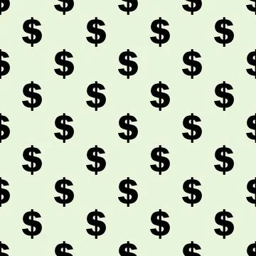 Seamless pattern with Dollar sign icon vector,seamless pattern background. Stock Illustration