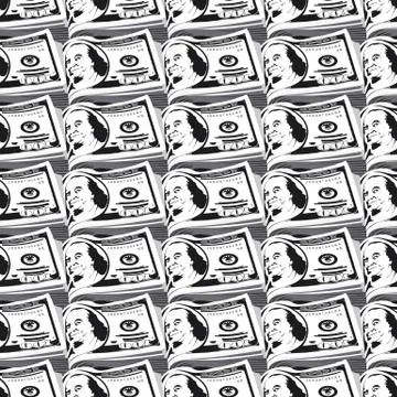 Seamless pattern dollars Stock Illustration