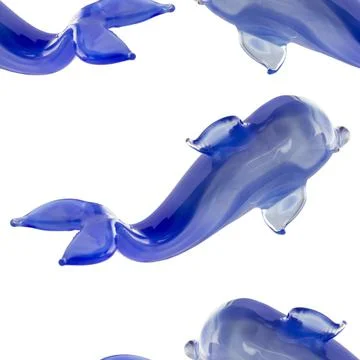 Seamless pattern with dolphins on a white background. Stock Photos