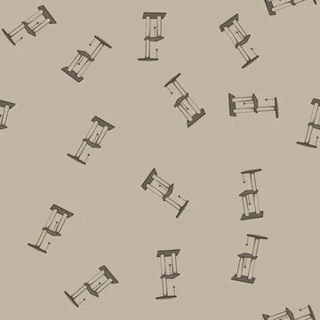 Seamless pattern domestic cat tree cartoon vector 스톡 일러스트