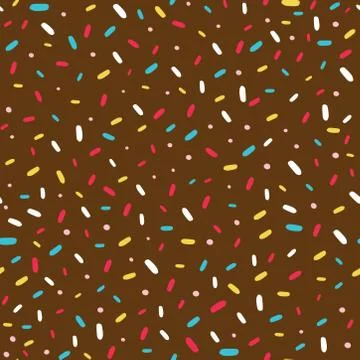 Seamless pattern with donut glaze and sprinkles Stock Illustration