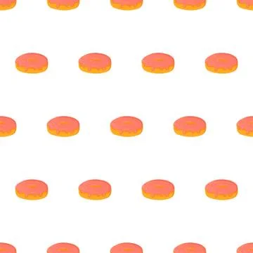 Seamless pattern with donut with pink glaze. Stock Illustration