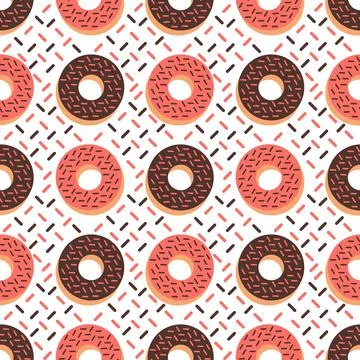 Seamless pattern of donuts 2 Illustrazione stock