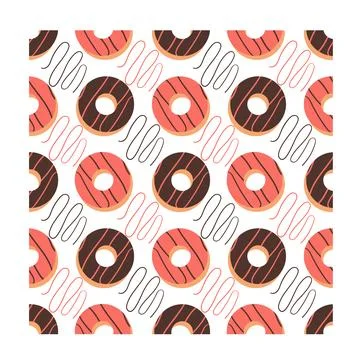Seamless pattern of donuts 3 Illustrazione stock