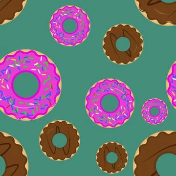 Seamless pattern with donuts イラスト素材