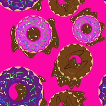Seamless pattern with donuts Stock Illustration