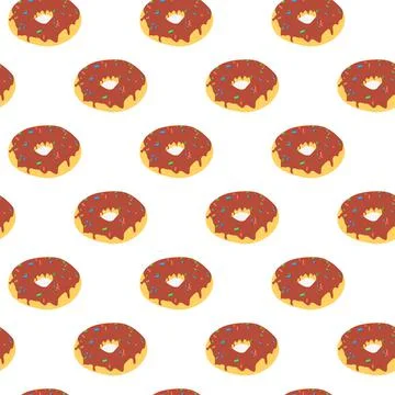 Seamless pattern with donuts Stock Illustration