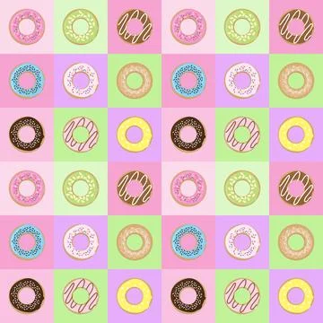 Seamless pattern with donuts. Stock Illustration