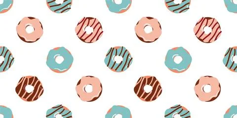 Seamless pattern with donuts Stock Illustration